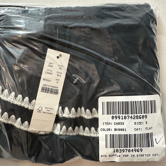 NWT! J.Crew Off-the-shoulder ruffle top in stretch cotton blend. Small #CA833 - Picture 4 of 4